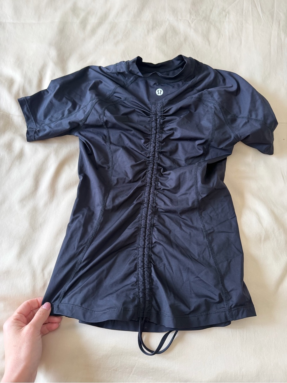 🗽Lululemon Black Ruched Active Top